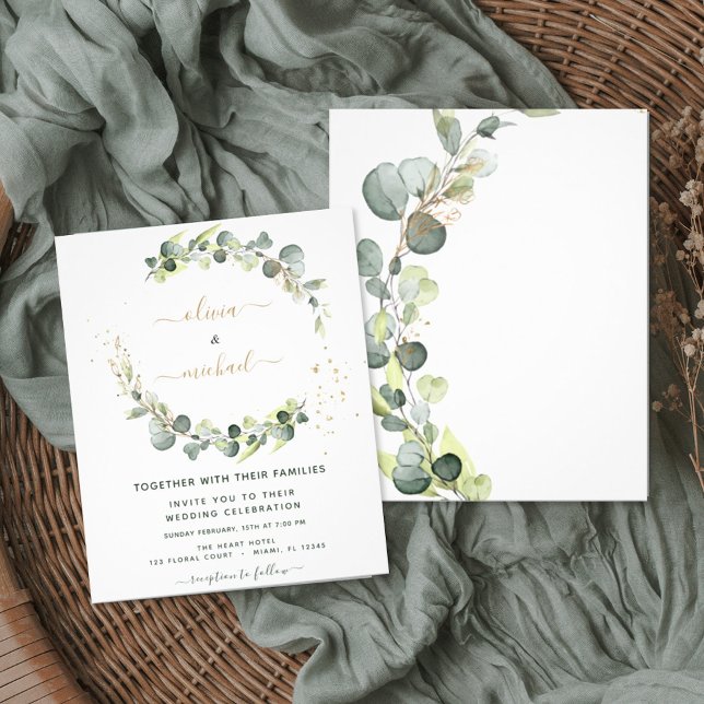 Budget Eucalyptus Greenery Wedding Invitations Flyer (Creator Uploaded)