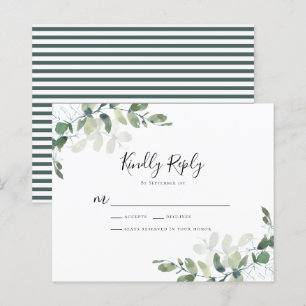 BUDGET Eucalyptus Greenery Wedding RSVP Card