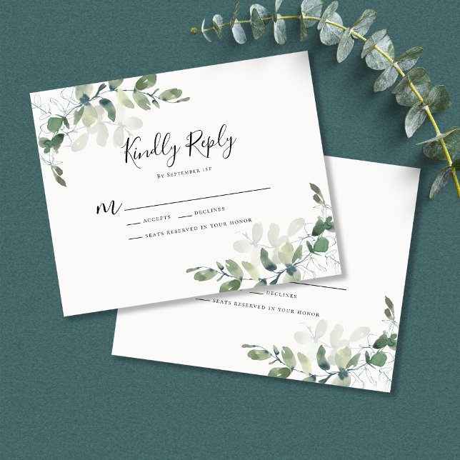 BUDGET Eucalyptus Greenery Wedding RSVP Flyer (Creator Uploaded)