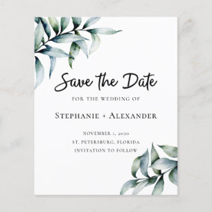 Budget Eucalyptus Greenery Wedding Save the Date