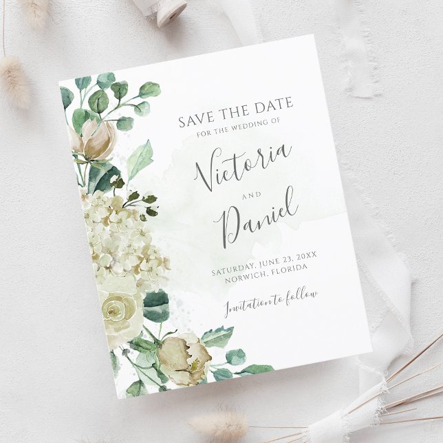 Budget Eucalyptus Greenery Wedding Save The Date (Creator Uploaded)