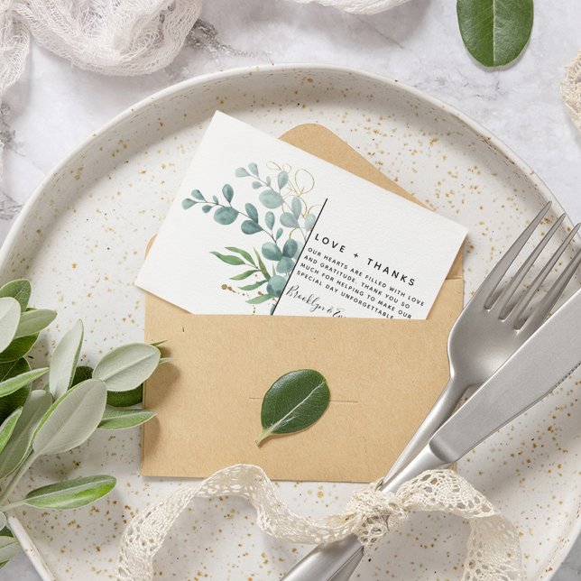 BUDGET Eucalyptus Greenery Wedding Thank You Note Card (Creator Uploaded)