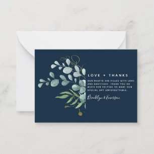 BUDGET Eucalyptus Greenery Wedding Thank You Note Card