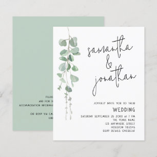 Budget Eucalyptus Informal Wedding Invitation