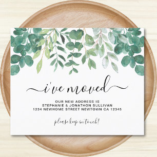 Budget Eucalyptus I've Moved Announcement Card