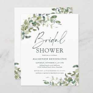 Budget Eucalyptus Ivy Bridal Shower Invitation