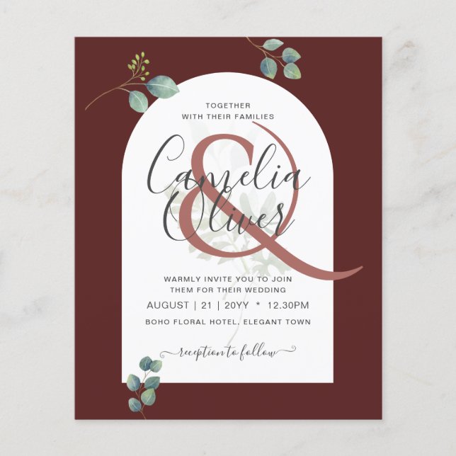 BUDGET Eucalyptus Leaves Overlay Arch Wedding (Front)