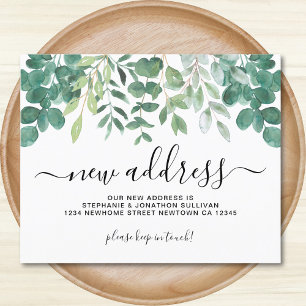 Budget Eucalyptus New Address Announcement Card
