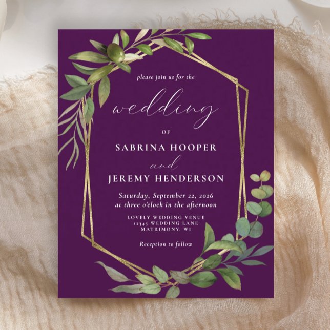 Budget Eucalyptus Olive Greenery Purple Wedding (Creator Uploaded)