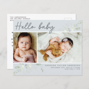 Budget Eucalyptus Photo Hello Baby Postcard
