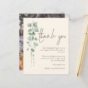Budget Eucalyptus Photo Ivory Thank You