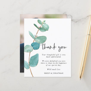 Budget Eucalyptus Photo Wedding Thank you