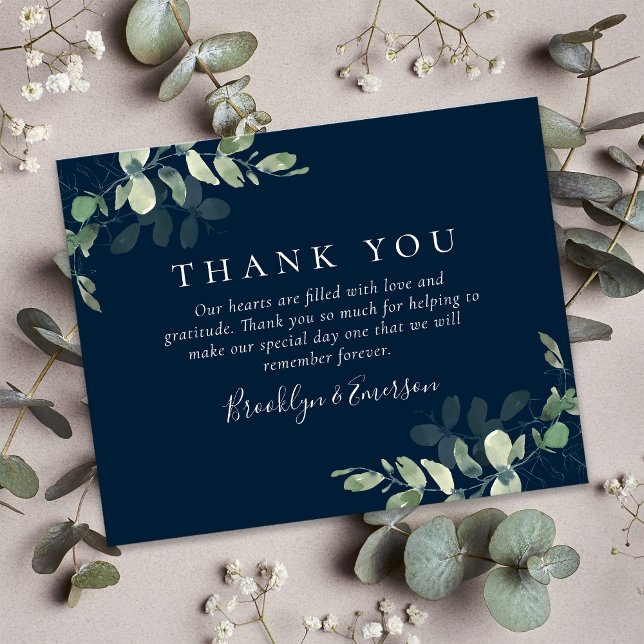 Budget Eucalyptus Photo Wedding Thank You Card (Creator Uploaded)