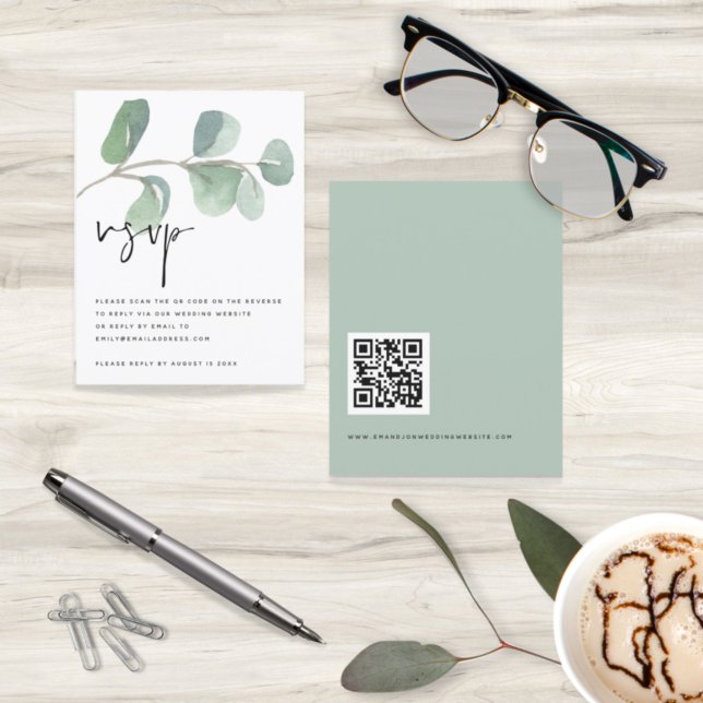 BUDGET Eucalyptus QR Code Script Wedding RSVP (Creator Uploaded)