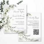 Budget Eucalyptus QR Code Wedding Invitation<br><div class="desc">Add a unique and modern twist to your wedding invitations with our Budget Eucalyptus QR Code Wedding Invitation. This design features a beautiful eucalyptus motif and is the perfect way to show your guests your style while still keeping all of your wedding details in one QR Code. Guests can easily...</div>