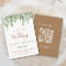 Budget Eucalyptus QR Code Wedding Invitation