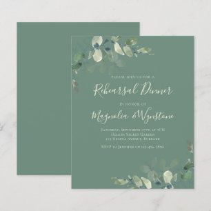 Budget Eucalyptus Rehearsal Dinner Invitation
