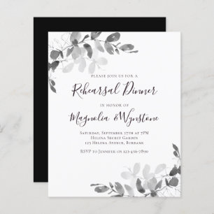 Budget Eucalyptus Rehearsal Dinner Invitation