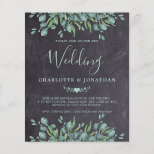 Budget Eucalyptus Rustic QR Code Wedding Invite