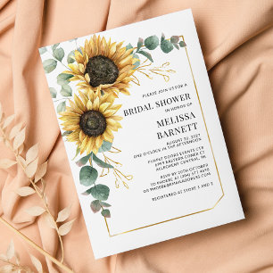Budget Eucalyptus Sunflower Bridal Shower Invite