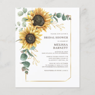 Budget Eucalyptus Sunflower Floral Bridal Shower