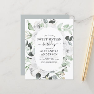 Budget Eucalyptus Sweet Sixteen Birthday