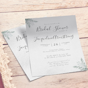 Budget Eucalyptus Watercolor Bridal Shower Flyer