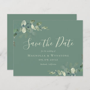 BUDGET Eucalyptus Watercolor Wedding Save The Date