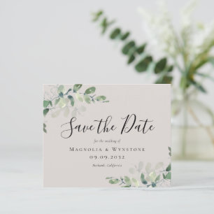 BUDGET Eucalyptus Watercolor Wedding Save The Date