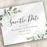 BUDGET Eucalyptus Watercolor Wedding Save The Date Flyer<br><div class="desc">Congratulations on your upcoming wedding! We're so excited for you two. We know how hard it is to plan a wedding—that's why we designed these Save the Date cards. You can send them out now and then relax for a few months knowing that everyone will be ready when it's time...</div>