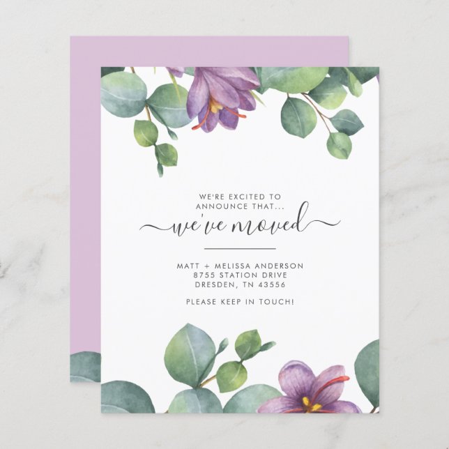 Budget Eucalyptus We’ve Moved Greenery Chic Moving (Front/Back)