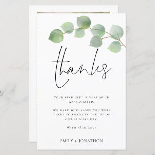 BUDGET Eucalyptus Wedding 3 Photo Quote Thanks