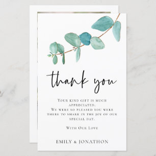 BUDGET Eucalyptus Wedding 3 Photo Quote Thanks
