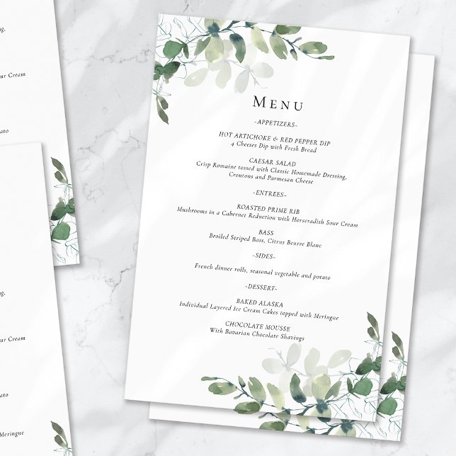 BUDGET Eucalyptus Wedding Menu (Creator Uploaded)