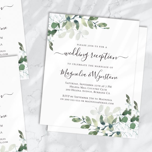 BUDGET Eucalyptus Wedding Reception Invitation (Creator Uploaded)