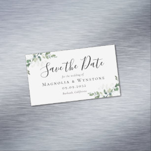BUDGET Eucalyptus Wedding Save The Date Magnetic Business Card