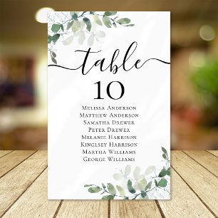 BUDGET Eucalyptus Wedding Table Seating Chart
