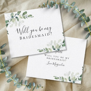 BUDGET Eucalyptus Will You be My Bridesmaid? Card