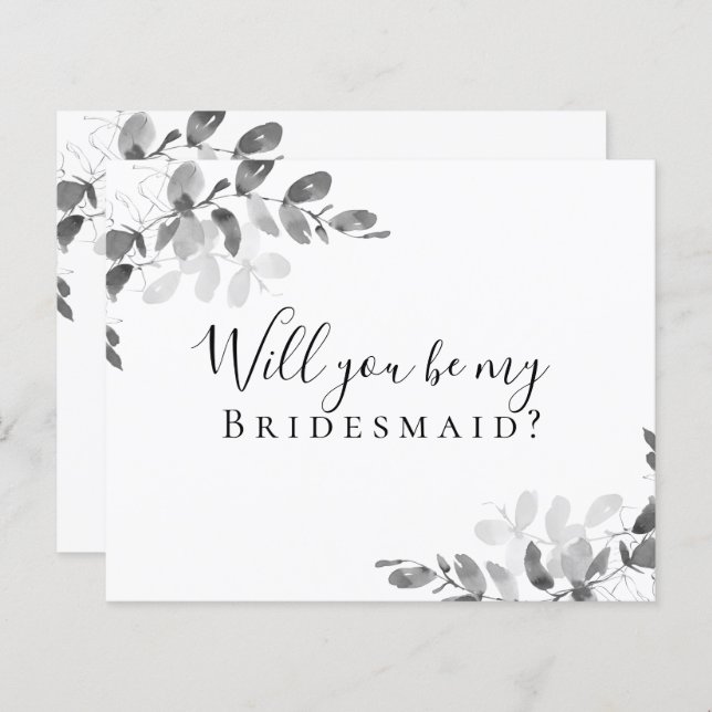 BUDGET Eucalyptus Will You be My Bridesmaid? Card (Front/Back)