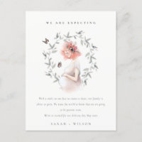 Budget Expectant Women Foliage Baby Announcement