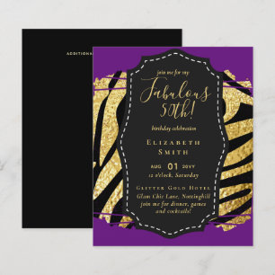 BUDGET Fabulous 50th Birthday Glam Chick Invitenis