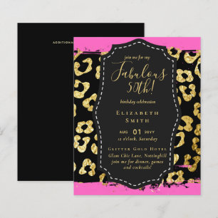 BUDGET Fabulous 50th Birthday Glam Chick Invitenis