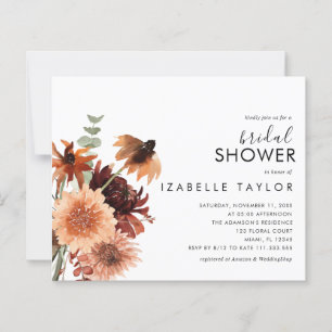 Budget Fall Autumn Terracotta Bridal Shower Invite