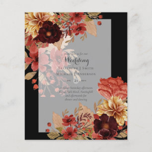 BUDGET FALL Floral Wedding Invitations - Dusky Flyer