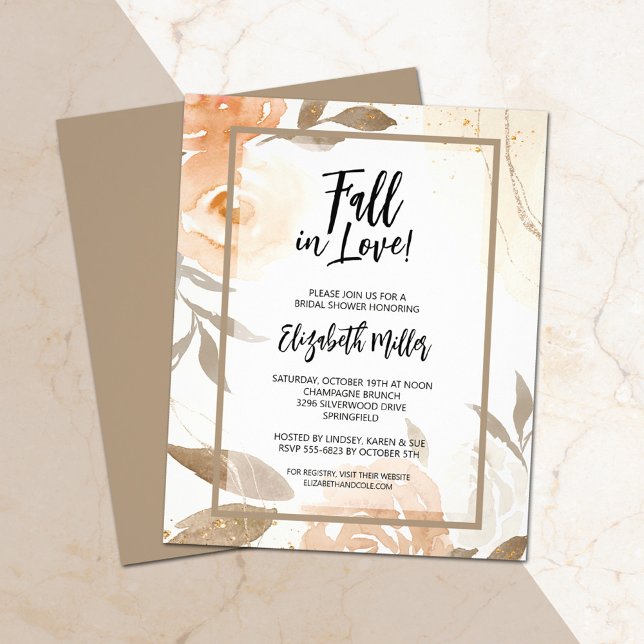 Budget Fall in Love Bridal Shower Flyer (Creator Uploaded)