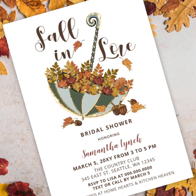 Budget Fall in Love Bridal Shower Invitation (Creator Uploaded)