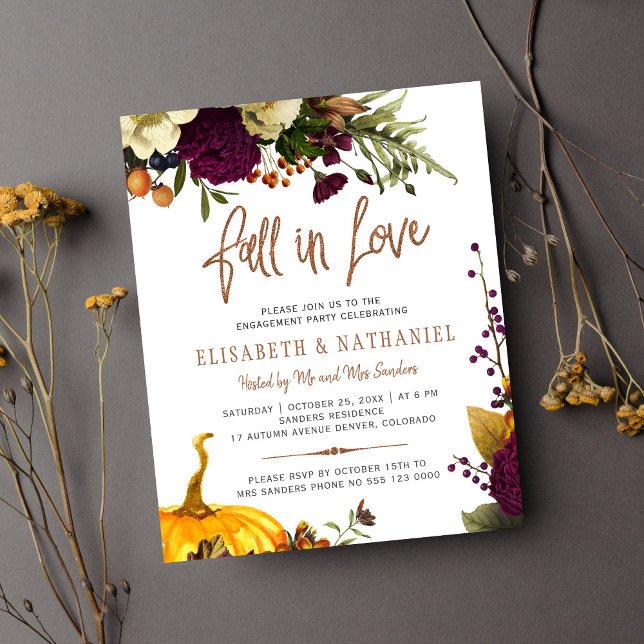 Budget Fall in Love engagement party Invitation (Creator Uploaded)