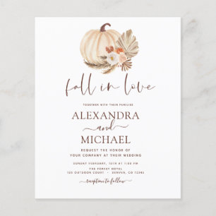 Budget Fall in Love Wedding Pampas Grass Pumpkin Flyer