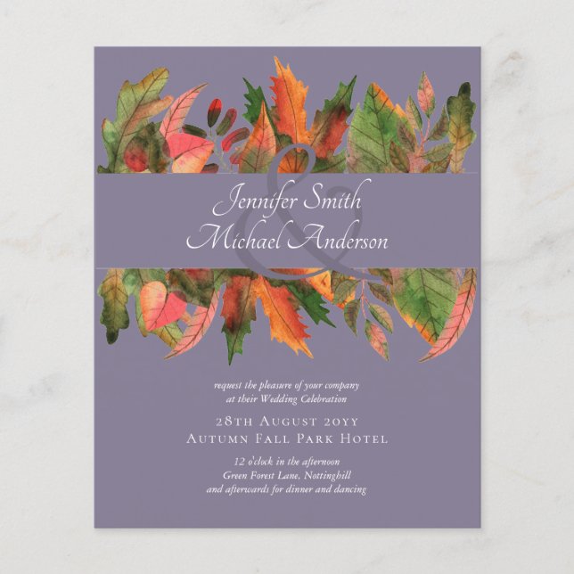 BUDGET Fall Leaves Wedding Flyer (Front)
