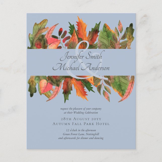 BUDGET Fall Leaves Wedding Flyer (Front)